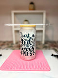 Just a girl who loves pigs 16 oz Glass Tumbler
