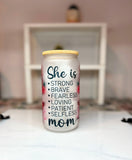 She is pink butterfly 16 oz Glass Tumbler