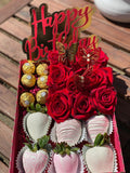 Roses gift box with chocolates