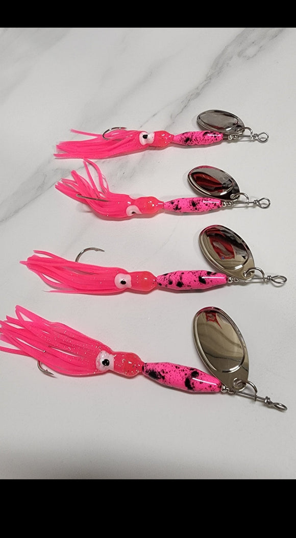 Two Color Torpido Squid Spinners