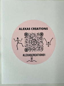 Pink Skeletons QR Code Label