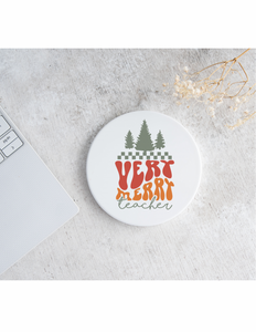 Very Merry Teacher Coaster