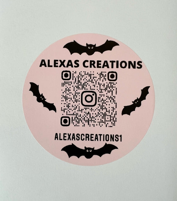 Pink Bat QR Code Label