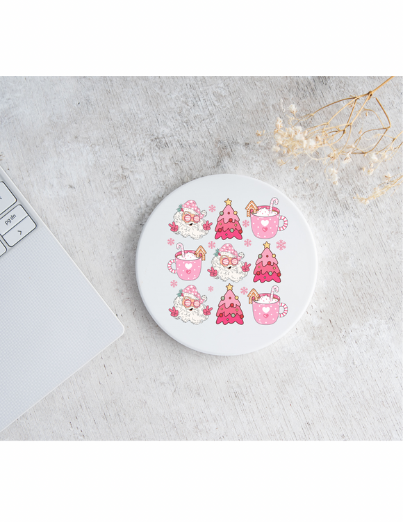 Pink Santa Coaster