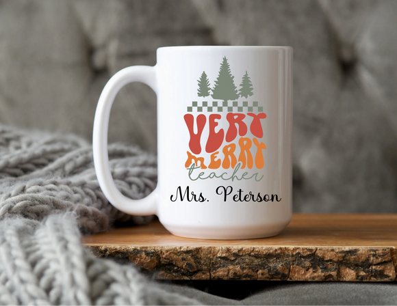 Very merry teacher mug