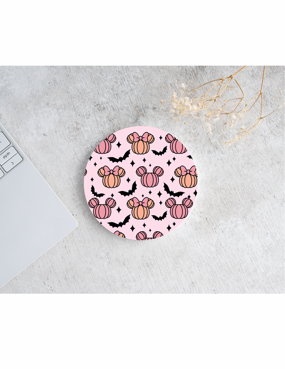 Ear Pumpkins With Bats Coaster