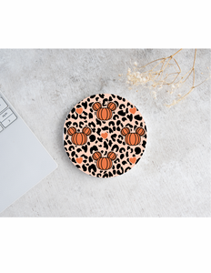 Orange cheetah Pumpkin Coaster