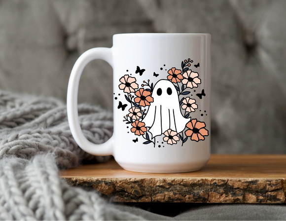 Floral ghost mug