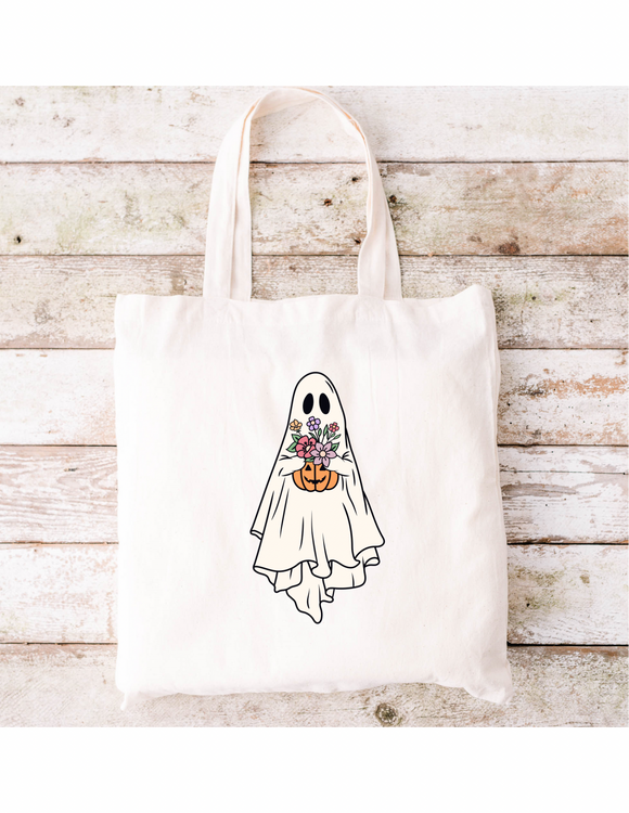 Pumpkin floal ghost 2 Tote Bag