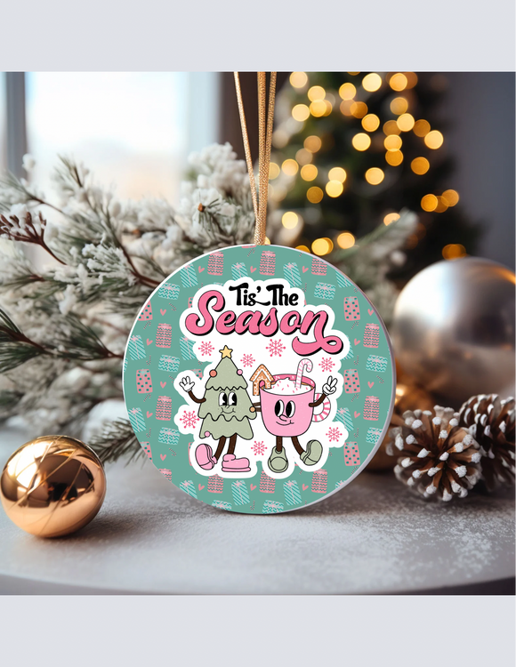 Tis the season pink mug Christmas Ornament