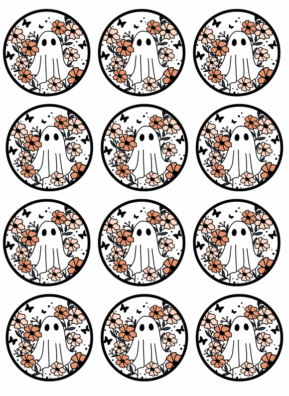 Floral ghosts Edible Images