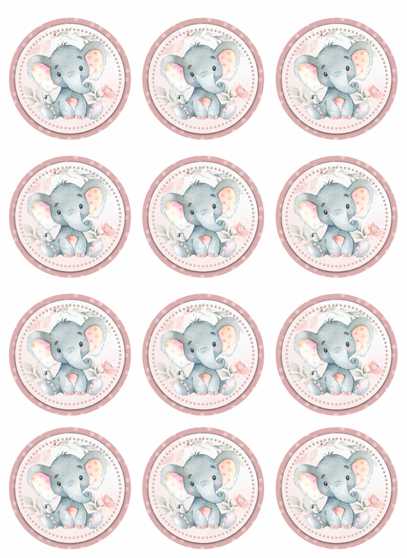 Pink Baby Elephant Edible Images