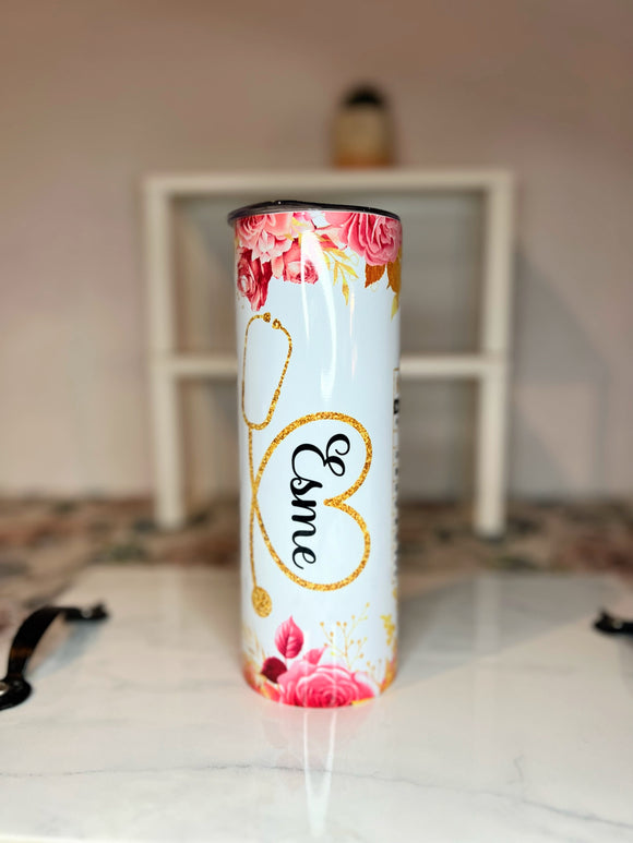 Floral CMA stainless steel tumbler 20 oz