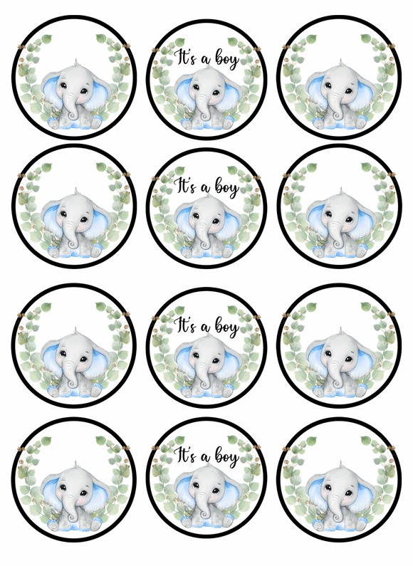 Blue Baby Elephant Edible Images