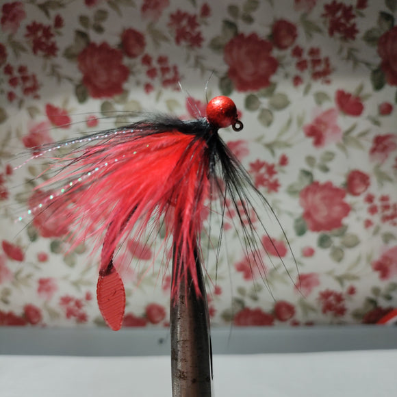 Disco Red Head/ Black Red Worm Steelhead Jigs