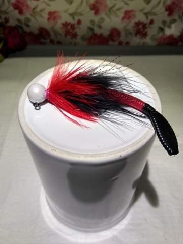 White Pearl/ Nightmare Worm Steelhead Jigs