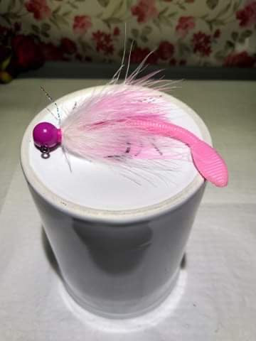 Purple Head/ White Pink  Worm Steelhead Jigs