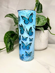 Blue butterfly tumbler