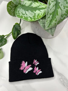 Pink Butterflies Beanie