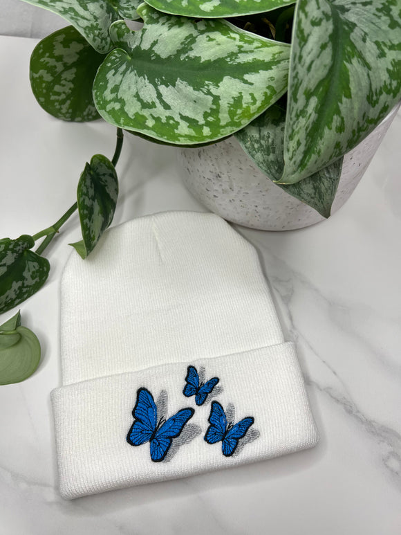 Blue Butterflies Beanie